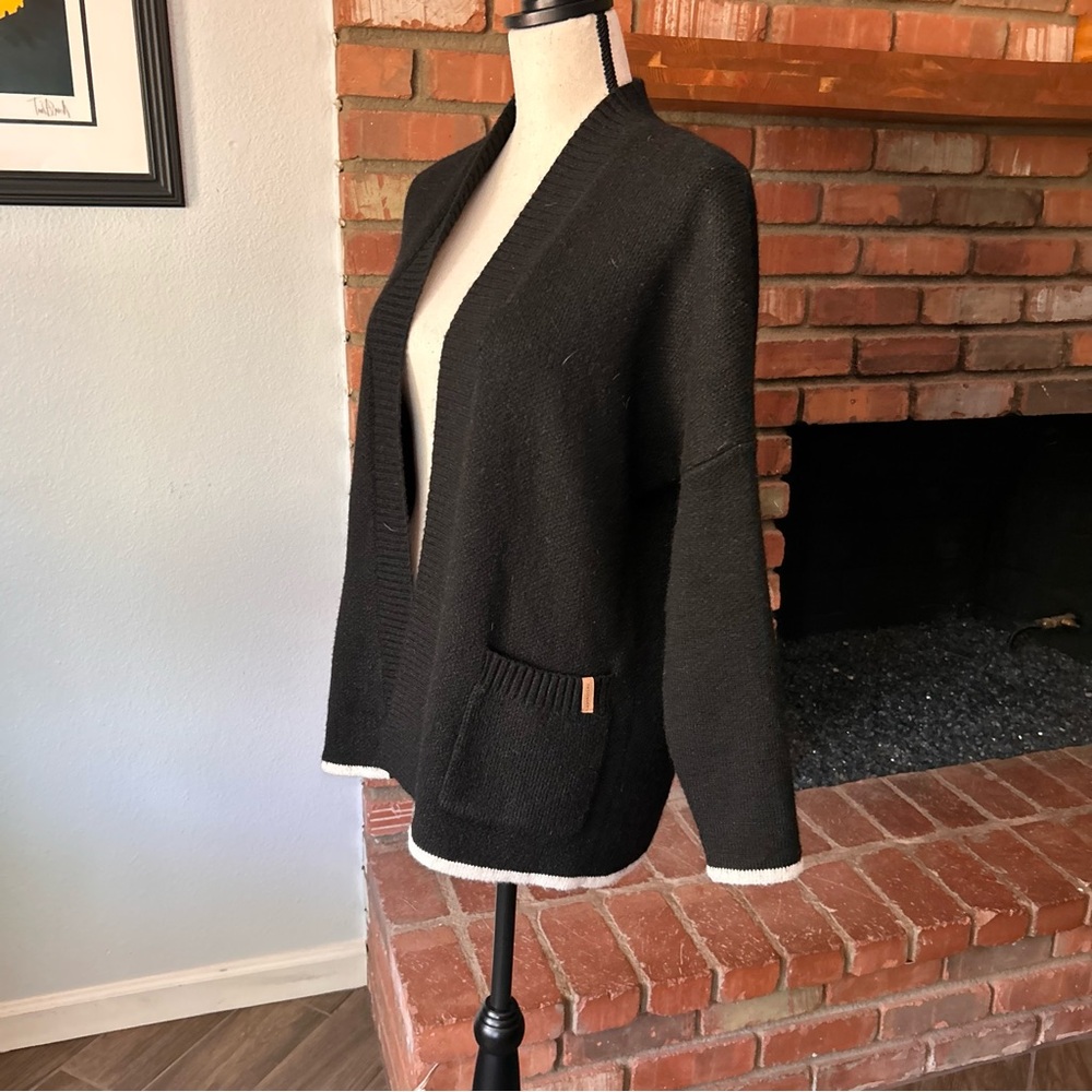 Passenger Aztec Print Open Front Cardigan in Black Sz XS - Picture 3 of 6